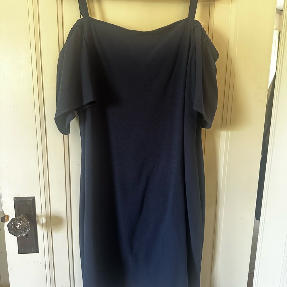 Charles Henry Navy One-Shoulder Dress